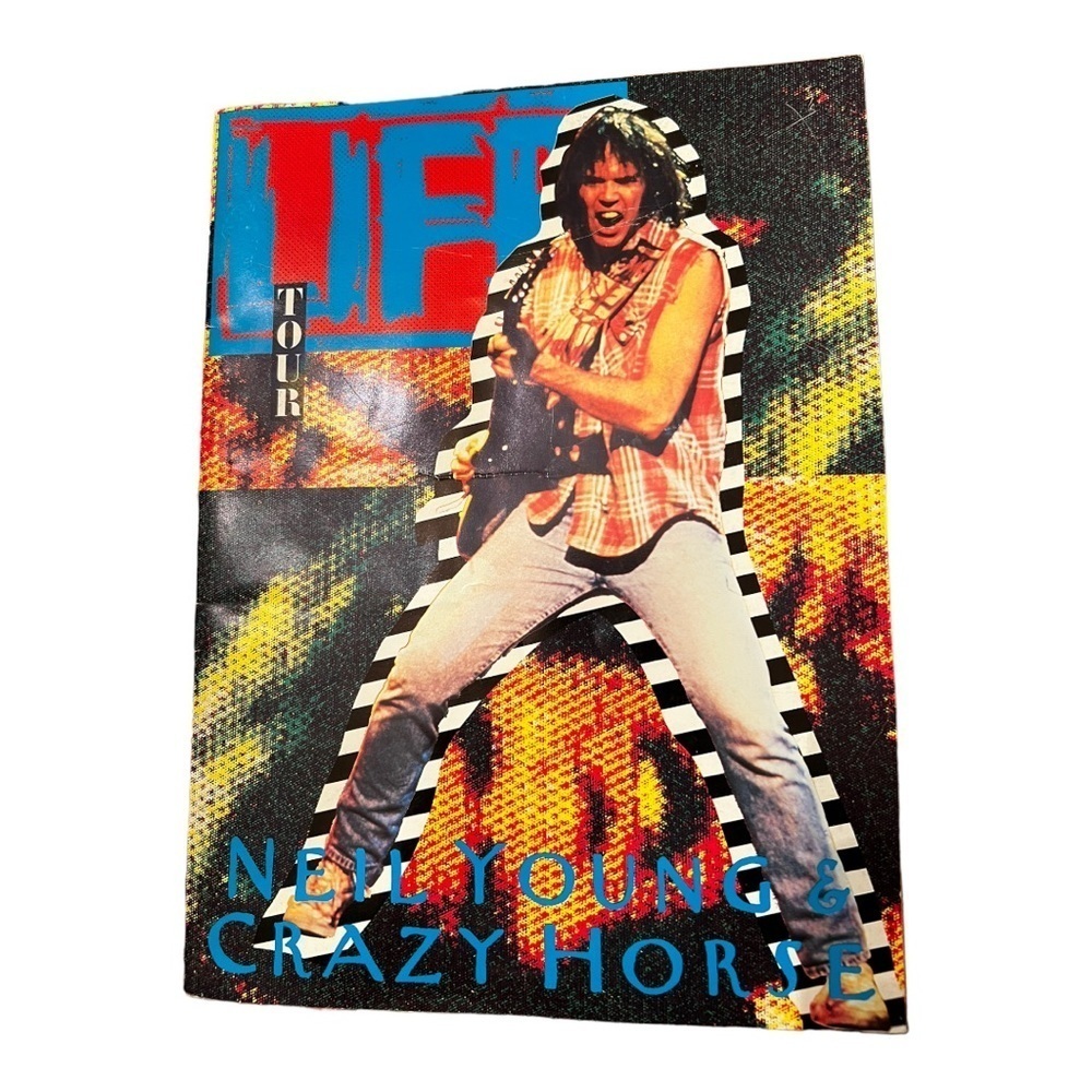 Neil Young Crazy Horse tour book with ticket stub from 2987 tour